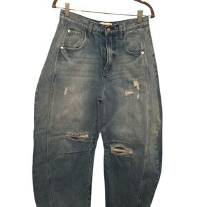 LOV MOR Blue Barrel Denim Jeans